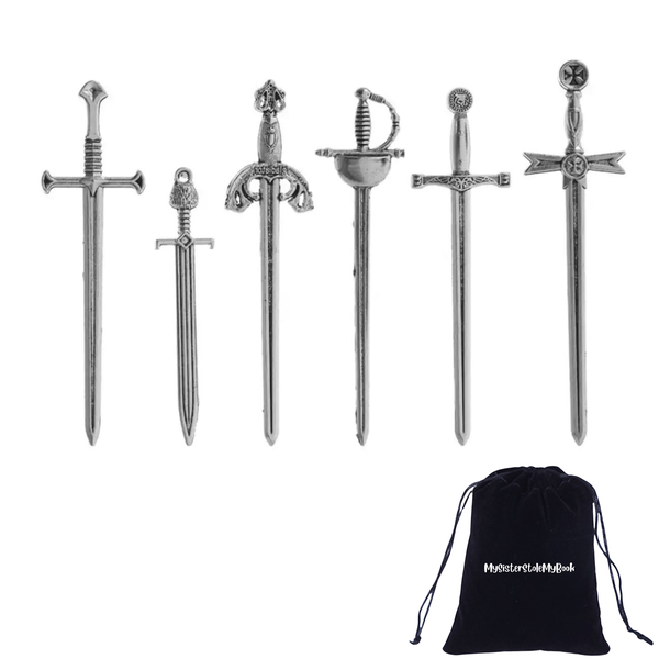 Vintage Metal Antique Sword Bookmark Set Of Six