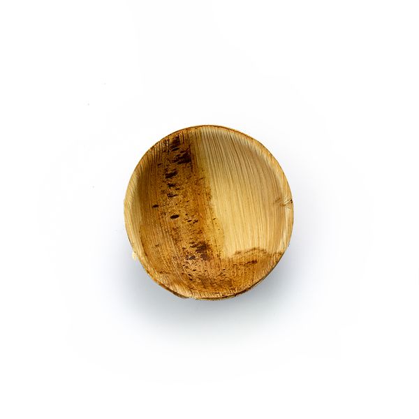 Organic Disposable Areca Leaf 9cm Round Dip Bowls - 6 piece