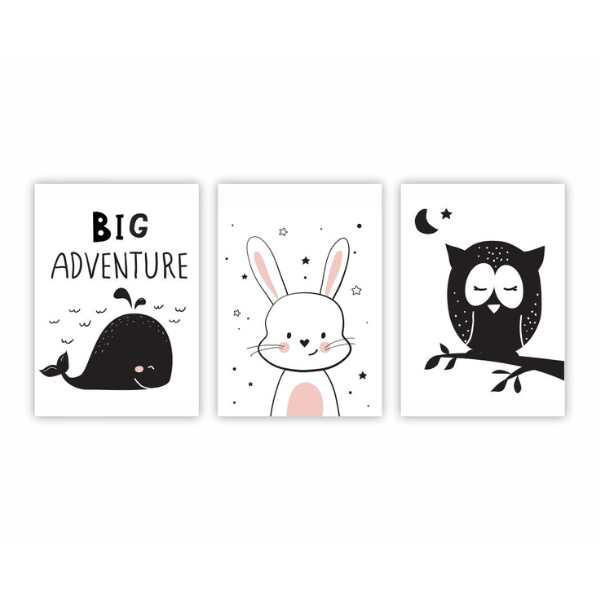 Baby Room Wall Art Big Adventure Art Piece Set of 3