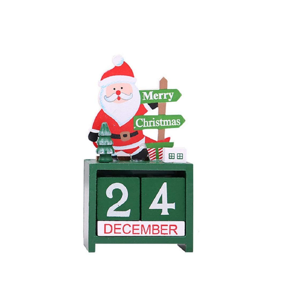 Christmas Advent Calendar, Wooden, Multicoloured