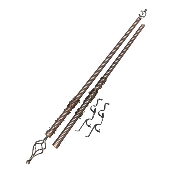 X- Clusive Expandable Curtain Double Rod with Twisted Cage Finial - 2m