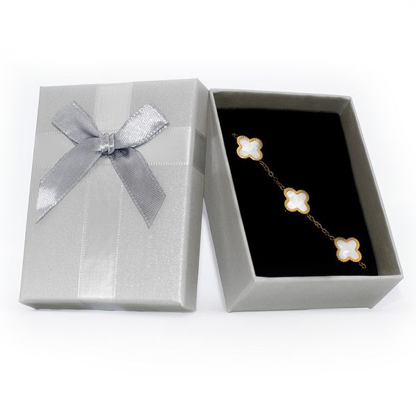 Lucky Clover Leaf Charm Bracelet and Gift Box Set