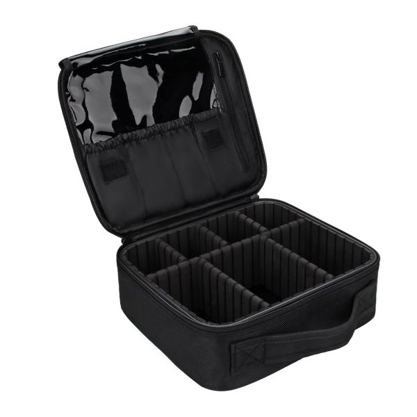 Travel Makeup Bag, Women's Portable Makeup Case, Makeup Storage Bag - Black