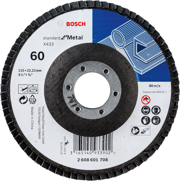 Bosch - Flap disc Standard for Metal 115 mm 22,23 mm 60 straight