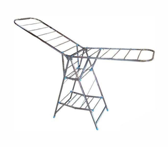 Foldable Clothing Horse / Drying Rack Silver Stainless Steel - 179x95cm