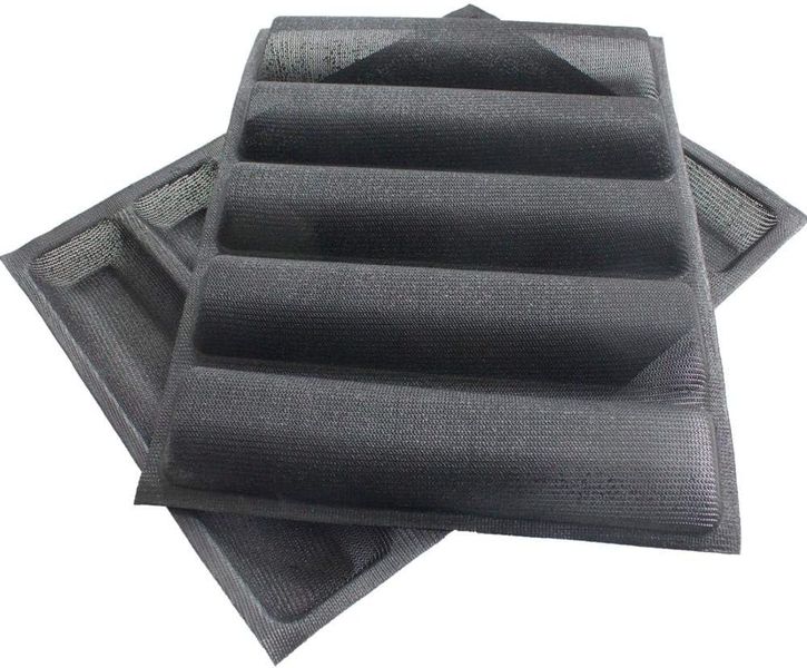 Baguette Baking Mat, Perforated Silicone Mold, Non-Stick, Set of 5