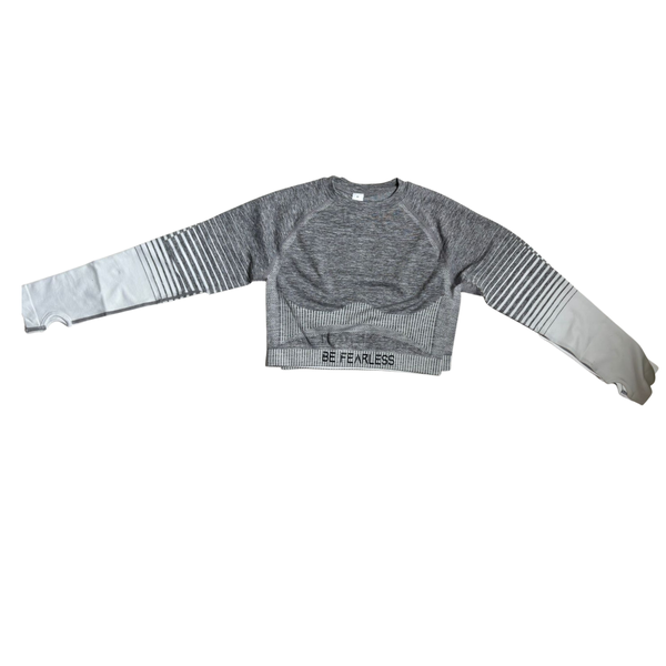 Seamless Long Sleeve Sports Crop Top - Fitness and Exercise Top for Women
