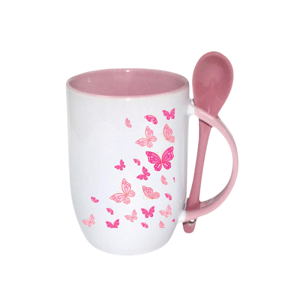 Light and Dark Pink butterflys Printed Coffee mug