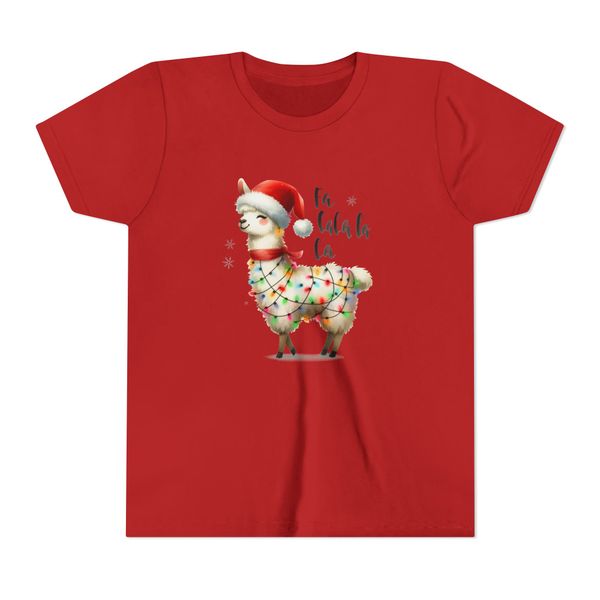 Fa La La Llama Festive Kiddies T-shirt (Red)