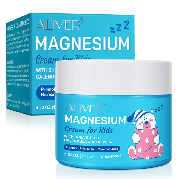 Aliver Magnesium Cream for Kids with Shea Butter, Calendula &amp; Aloe Vera