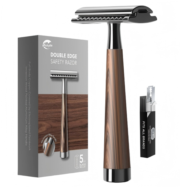 IPSTYLE Double Edge Safety Razor Faux Heavy Duty Men's Shaving Tools
