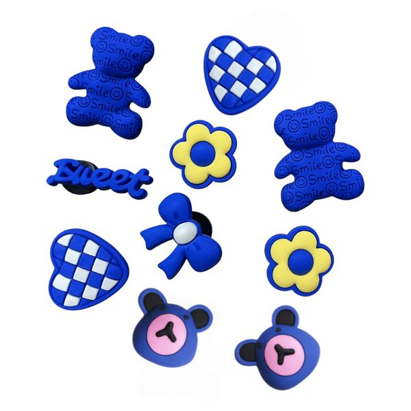 1 Pack - Assorted Decorative Charm Set For Hole Shoes - Blue