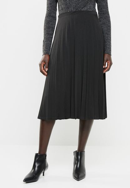 Women's Edit Pleated Flared Skirt - Black