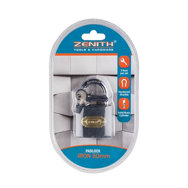 Padlock - Brass &amp; Iron - Extra Keys - Silver - 50mm - 2 Pack