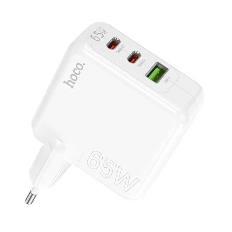 Fast Type - C Charging Adapter 65Watts 3 Port (2 type-C + USB Port ...