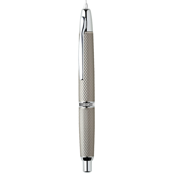 0.4Mm Extra Fine Nib Metal Grid Ink Pen with Clip Silver-Gray