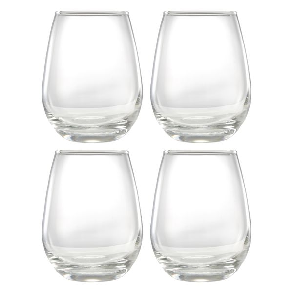 Consol Bordeaux Stemless Wine Glass 4 Pack, (350Ml)