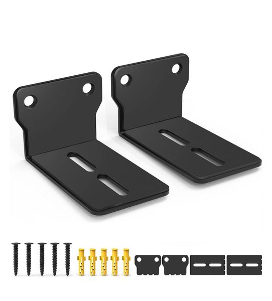 Universal Soundbar Wall Mount, Speaker Bracket Under TV Kit, Space-Saving