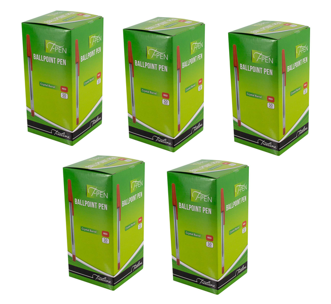 Treeline T Pens Red - Pack of 5 Boxes