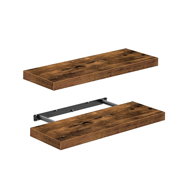 2 Pieces Wood Wall Shelves Floating for Home Office Decor Storage