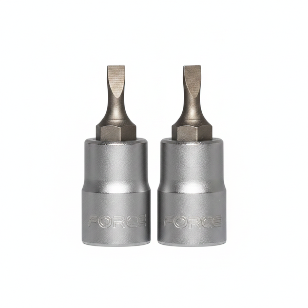 Force 1/4 Inch Slotted Socket Bit 1.2mm x 7mm for Ratchets - 2 Pack
