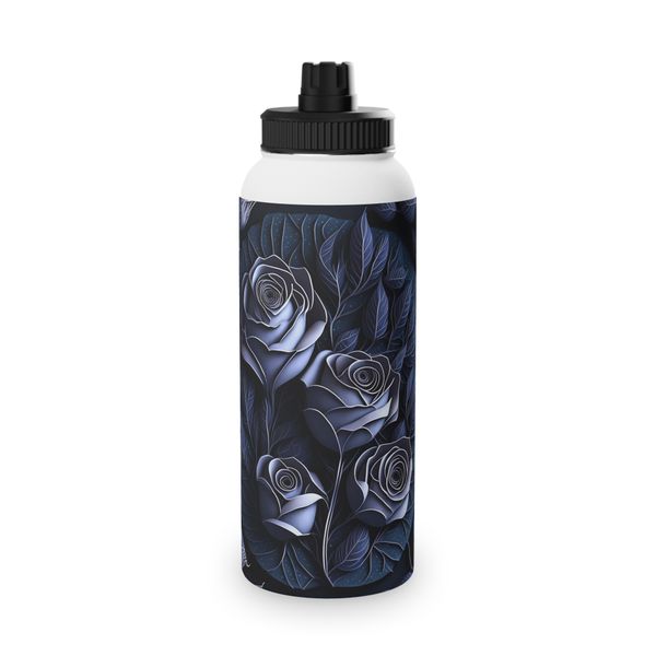 Black Roses 850ml Metal Water Bottle