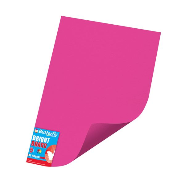 Butterfly Board - A2 160gsm Bright - Pack Of 5 (Pink) x 10