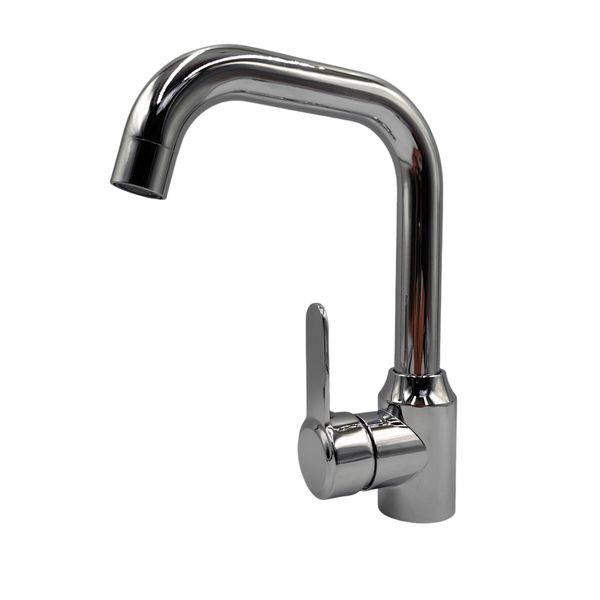 Chrome Finish Single-Handle Kitchen &amp; Washbasin Faucet