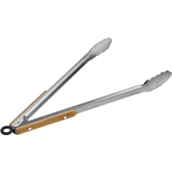 80cm Extra-Long Stainless Steel Braai Tongs with Wooden Grip