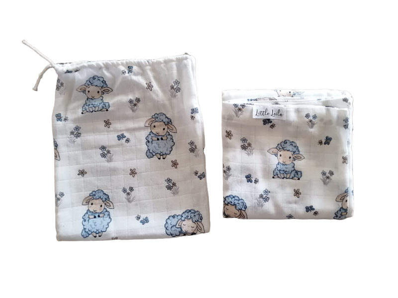 Little Leila - Pink Little Lamb Blanket - Muslin Blanket
