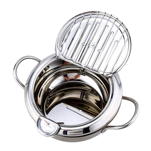 Stainless Steel Fry Pan with Stainless Steel Lid Kitchen