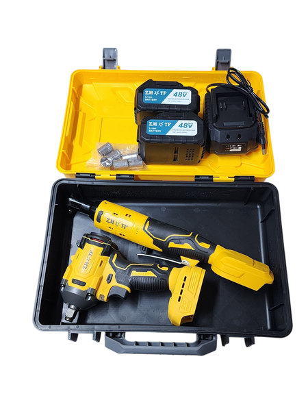 2 in 1 Set Impact Wrench and Ratchet Wrench 48V ZMTF