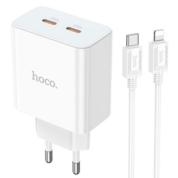 Hoco C108A 35W Dual Port Type C Fast Charger Kit - Rapid Device Charging