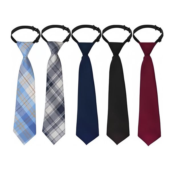 5-Pack Kids Pre-Tied Adjustable Neck Ties for School Uniform &amp; Events