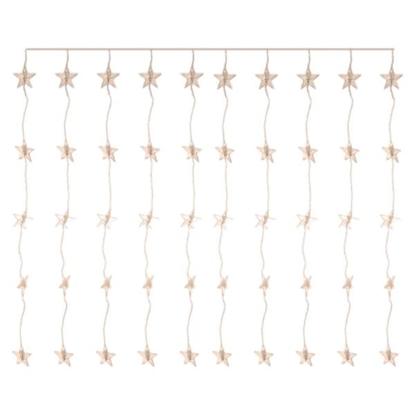 20 Meter - LED Star-Shaped Strip Lights With Soft Yellow Glow - Transparent