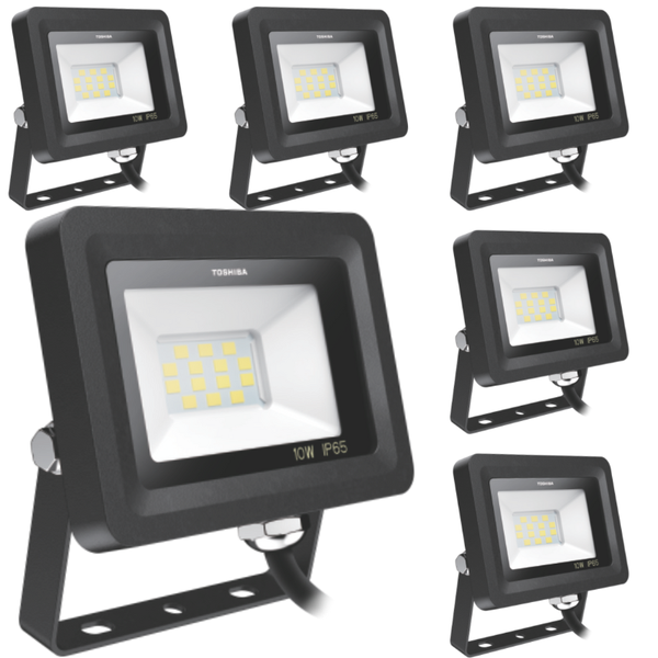 Toshiba Floodlight Outdoor IP65 10W Cool Daylight 6500K - 6 Pack