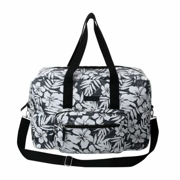 Hold-All Bag - Black &amp; White Hibiscus