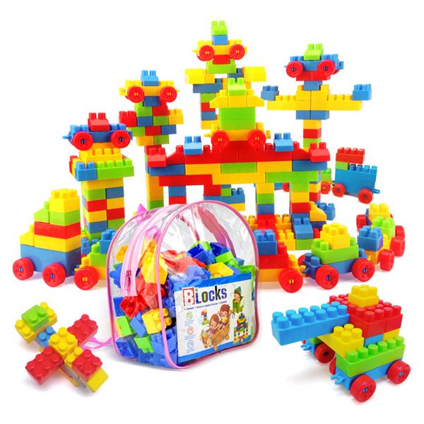 130-Piece Kids' Educational Building Blocks Set with Backpack Storage