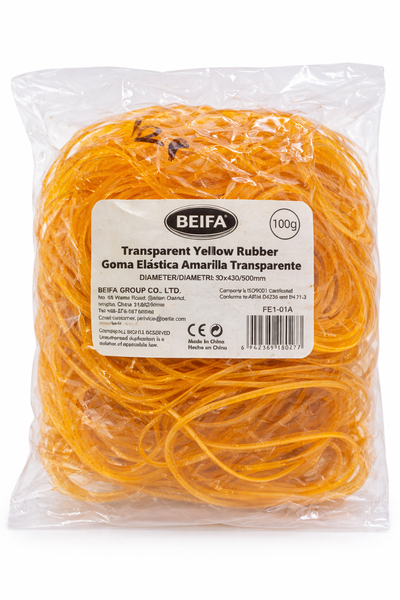 Cream-Coloured Rubber Bands - 100g Strong Elastic Office Bands -500 Pcs