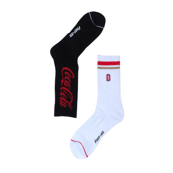Foot-ies Coke Can Sneaker Sock White and Red - 2 Pack