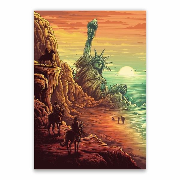 Statue Liberty Ruin Poster - A1
