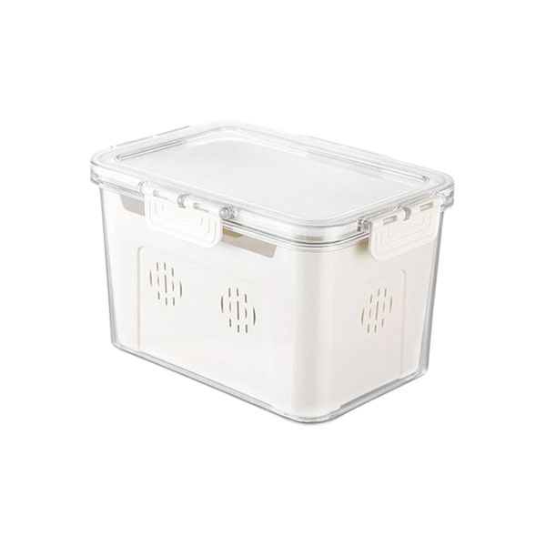 Food Storage Container With Removable Ventilated Inner Bin - Transparent