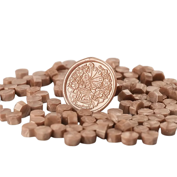 Wax sealing beads - Apricot colour - 100 pieces