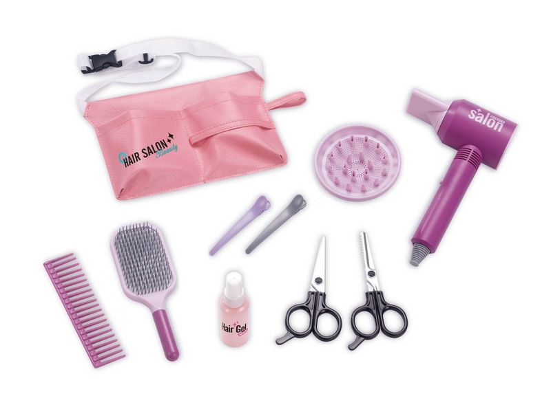 Hair Salon Kit, Hair Styleing Set, Hairdresser pretend play salon equipment