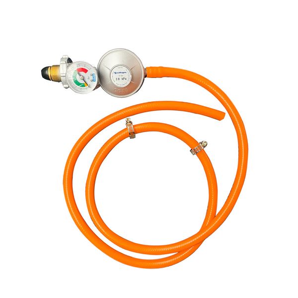 Safegas Bullnose Regulator With Gauge + 2m Hose &amp; 2 Clamps
