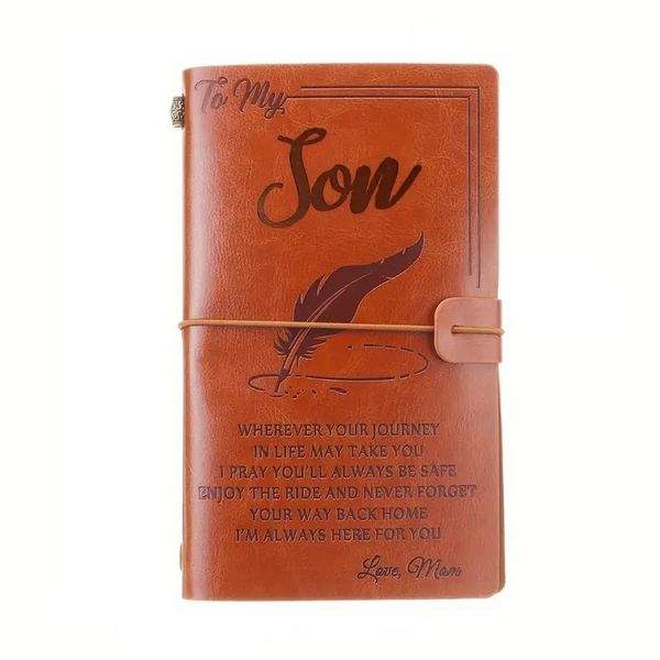 Engraved Pu Leather Journal To My Son Great Sent image
