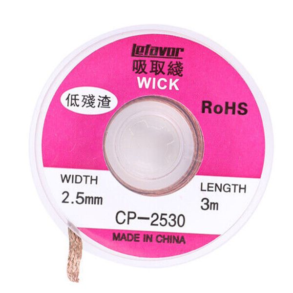 Tool DIY Desoldering Solder Remover Wick Braid Wire Flux Repair Tools (3m)