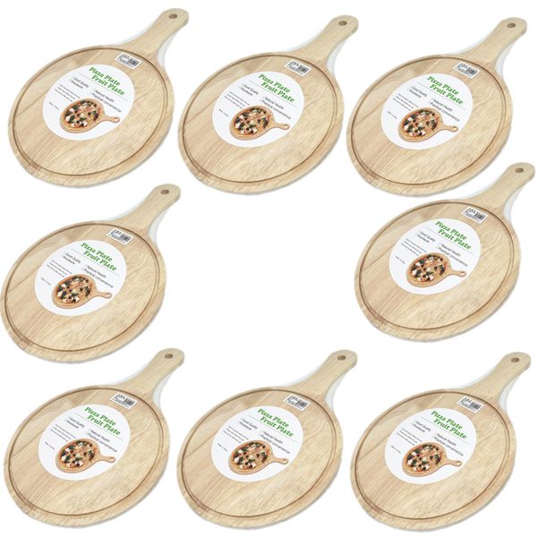8x Pizza Board - Serving Plate - Cutting Board - Premium Meranti Wood