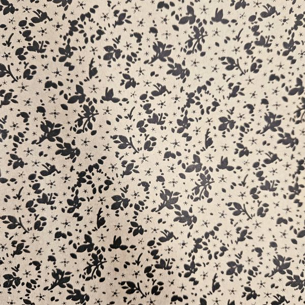 Black Flowers On Kraft Wrapping Paper - 10m roll