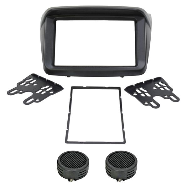 Radio Fascia D/Din Trim Plate Compatible With Mitsubishi Pajero 2010+ &amp; Evo Tweeters